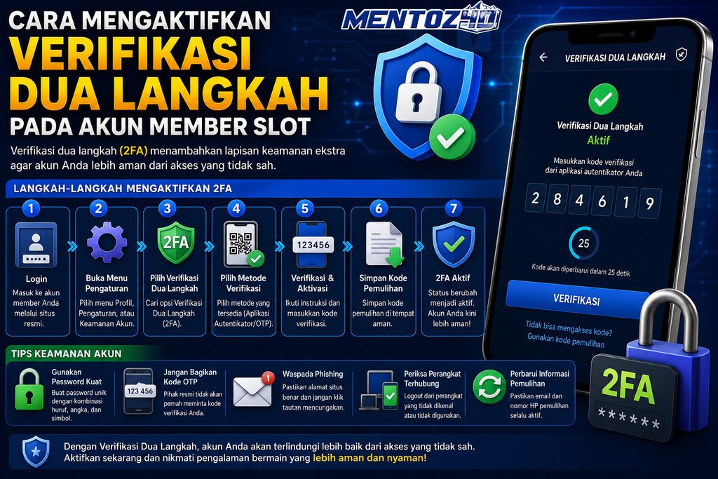 Cara Mengaktifkan Verifikasi Dua Langkah pada Akun Member Slot
